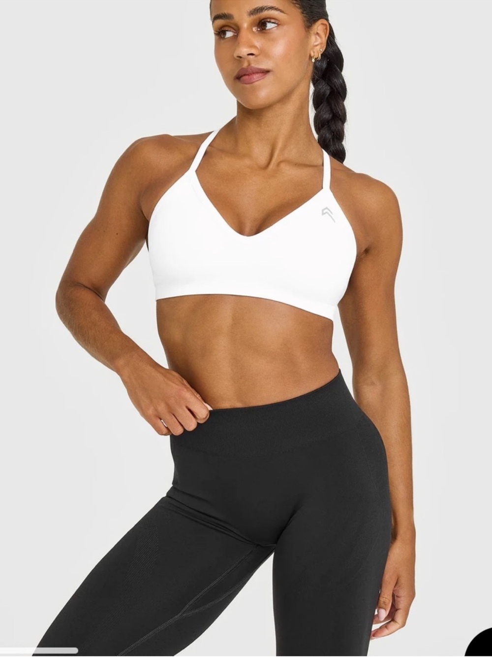 Oner Active Enhanced Lift Seamless White Strappy Sports Bra XS